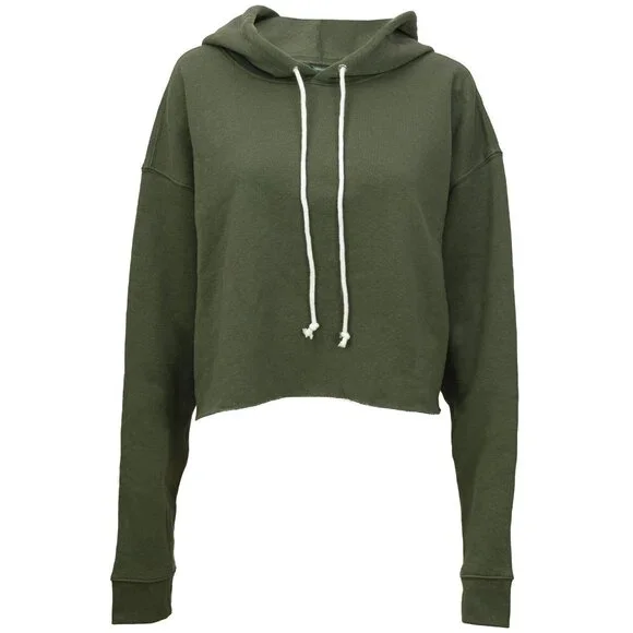 Wild Fable Olive Green Cropped Hoodie Sweatshirt. Size Small - Picture 2 of 4